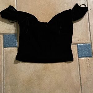 Kimchi Blue Black Velvet Blouse Size: SP